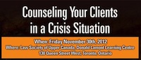 Counseling your clients in a crisis situation - conference & webcast